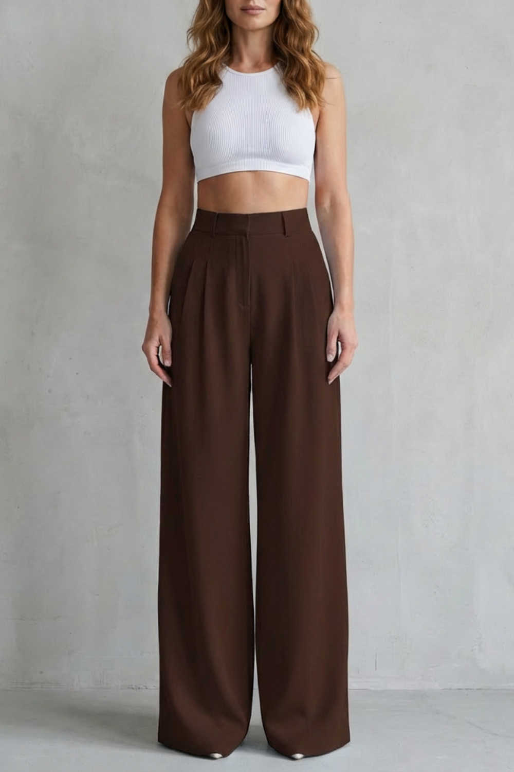 Wide-Leg Tailored Trousers