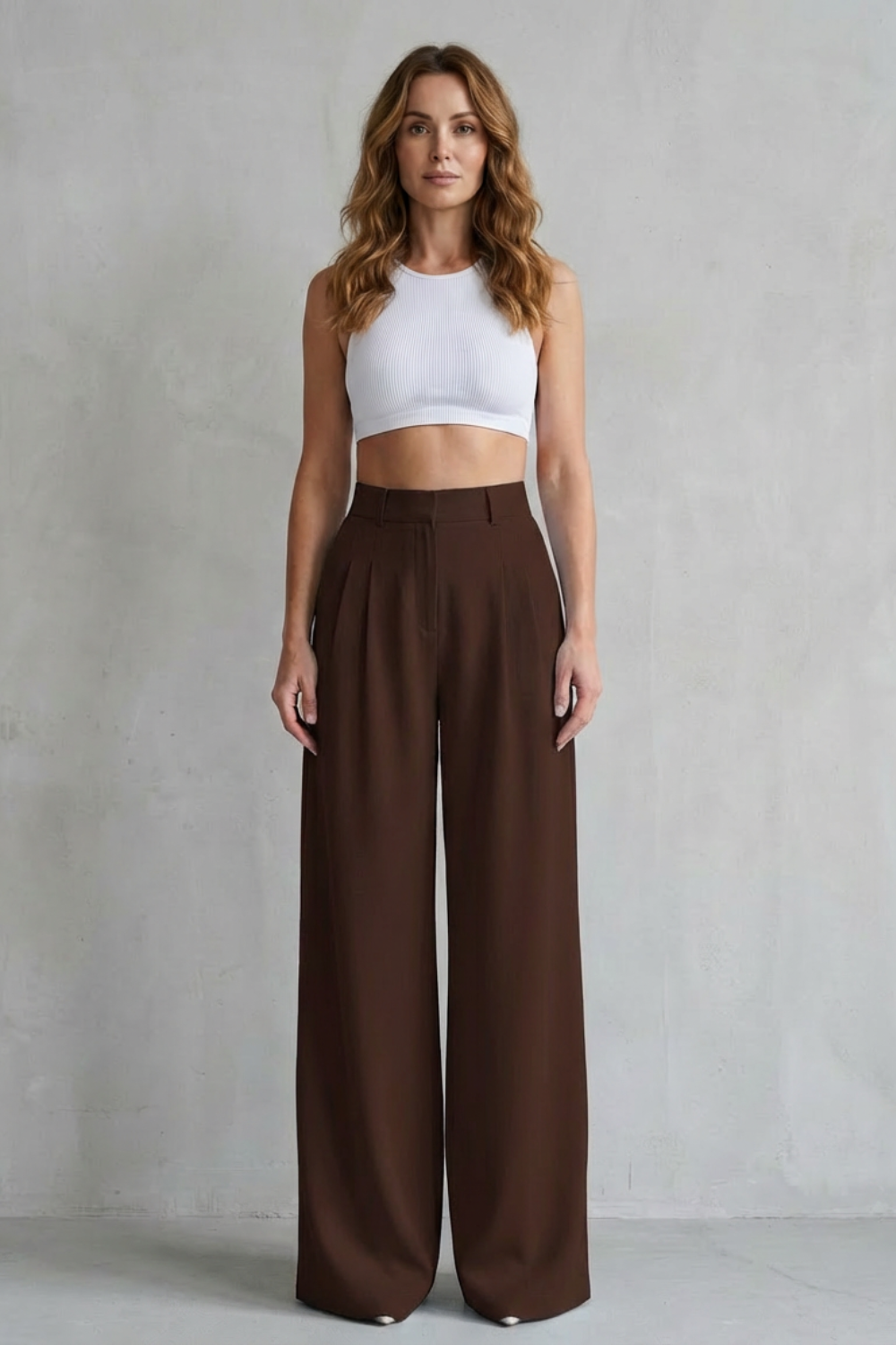 Wide-Leg Tailored Trousers