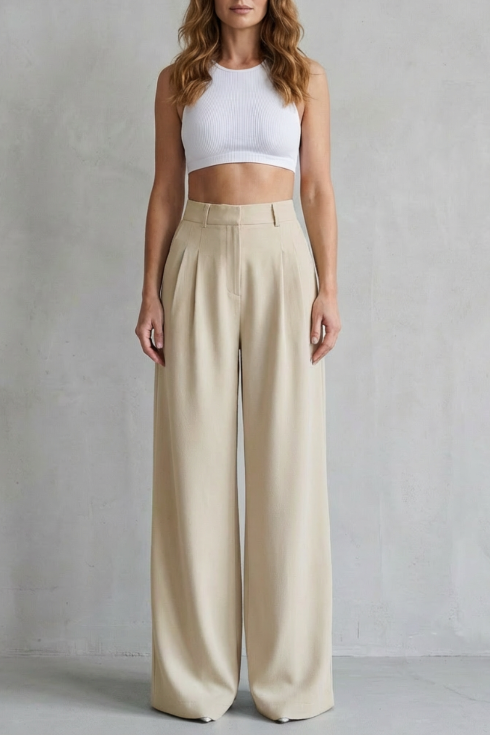 Wide-Leg Tailored Trousers