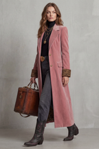 Leopard Print Lapel Long Coat