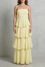 Ruffle Strapless Tiered Maxi Dress