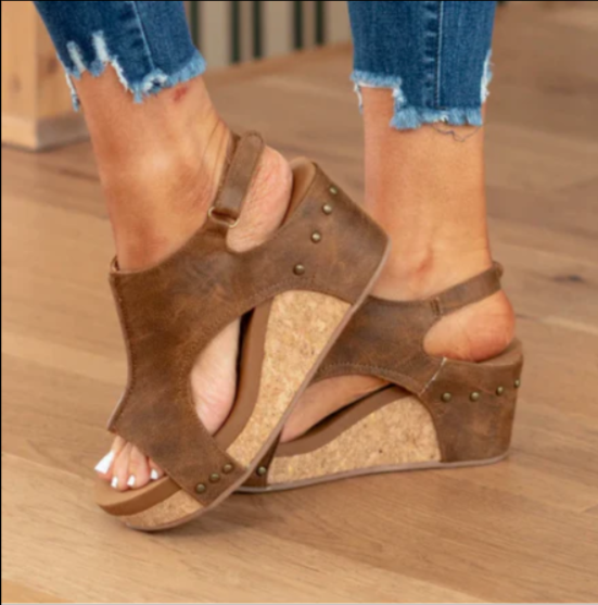 Wedge Sandals Slingback Open Toe Platform