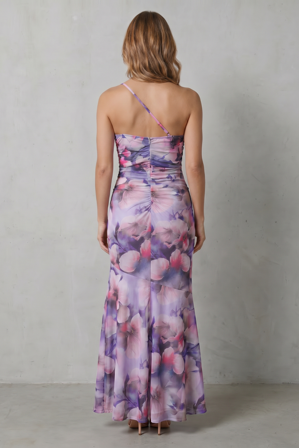 Floral One Shoulder Women’s One-Shoulder Maxi Dress