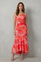 Floral One Shoulder Women’s One-Shoulder Maxi Dress