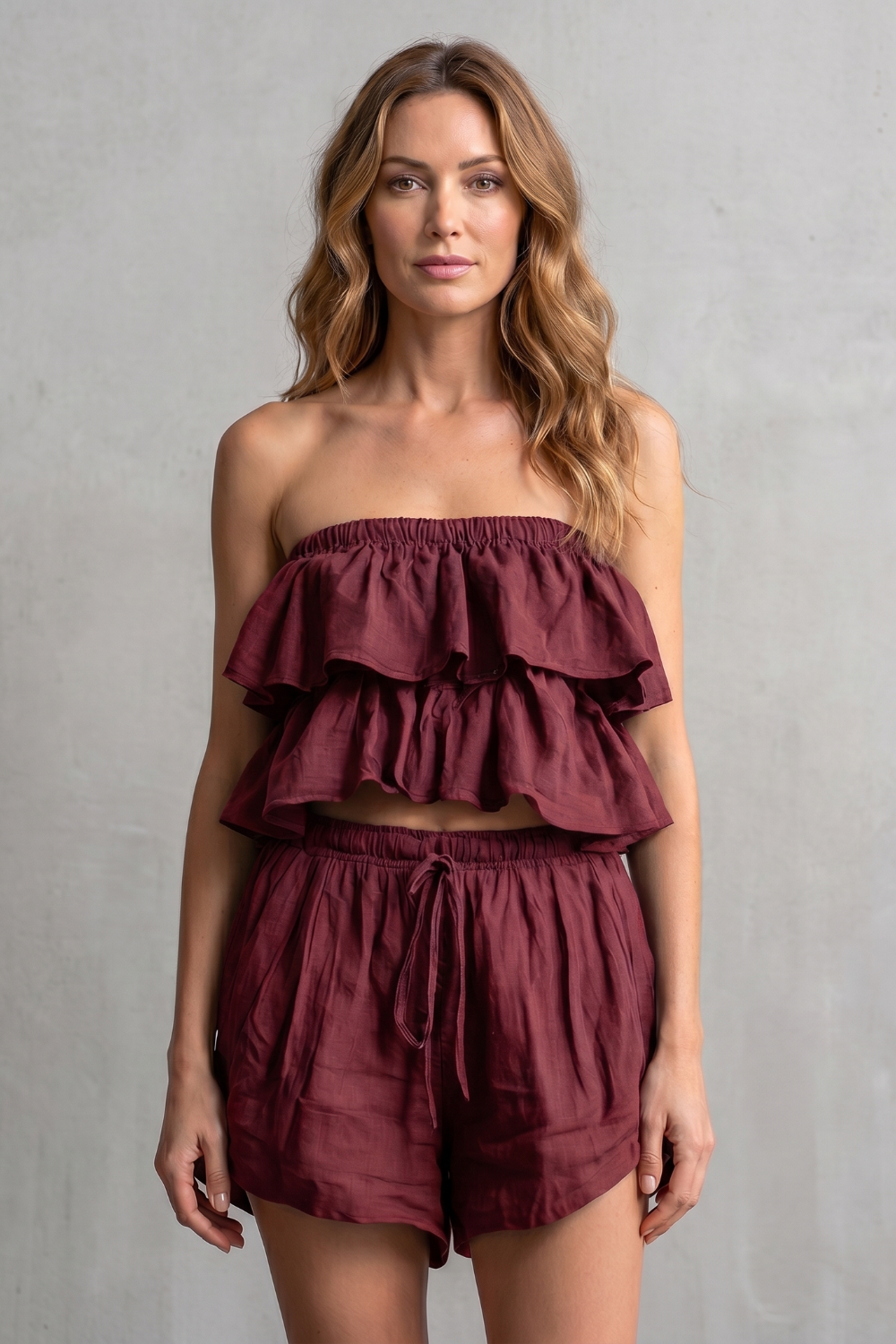 Marivelle – Ruffled seaside charm – Shorts set