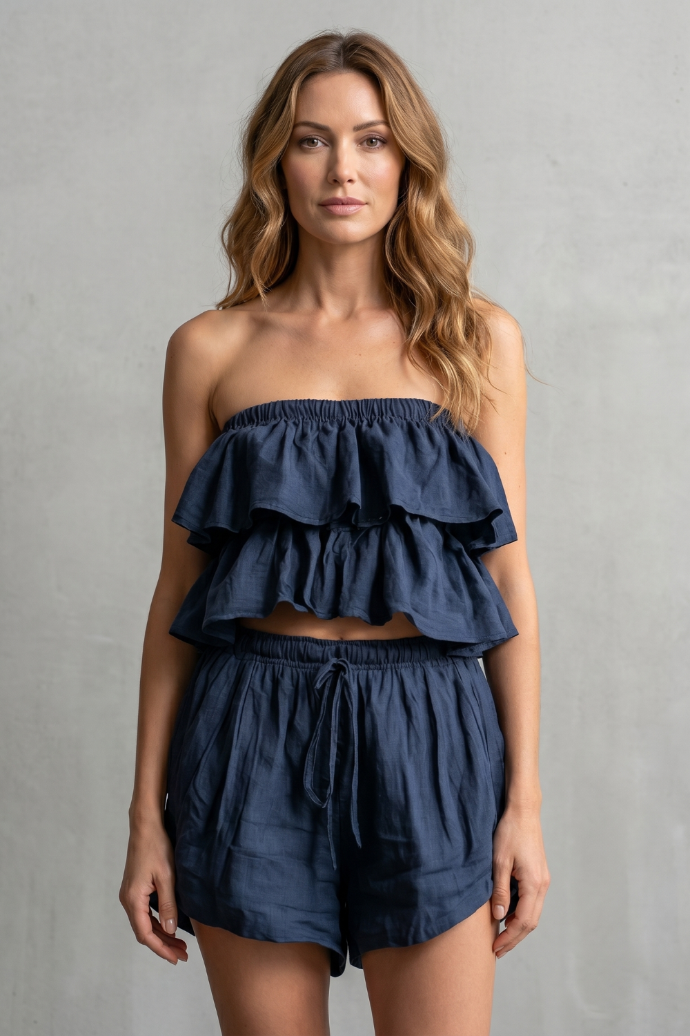 Marivelle – Ruffled seaside charm – Shorts set
