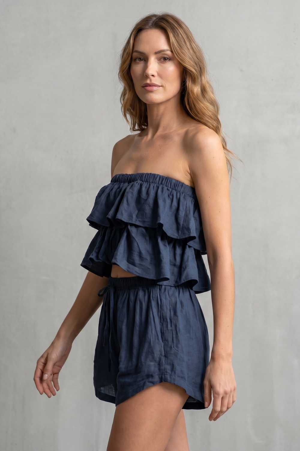 Marivelle – Ruffled seaside charm – Shorts set