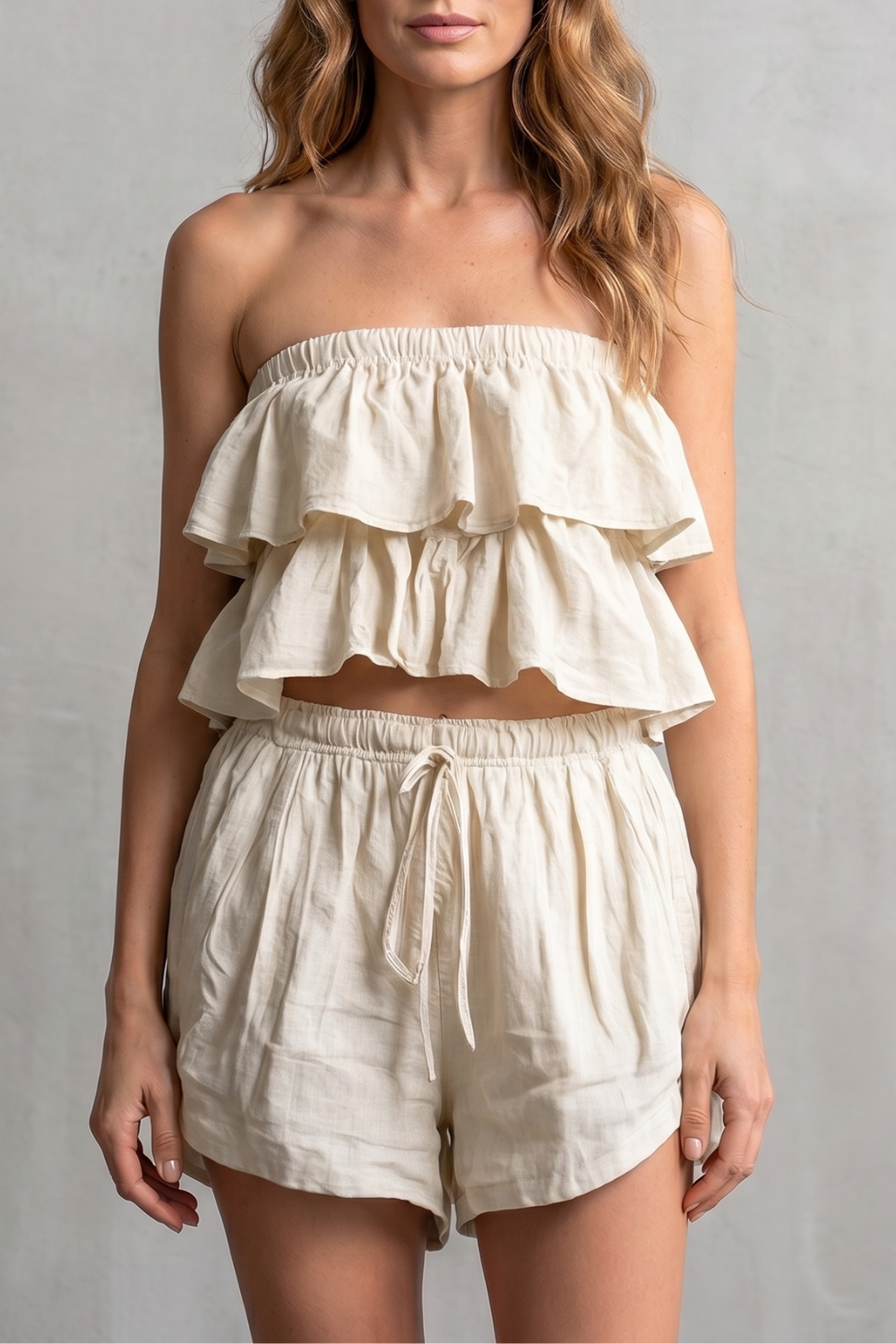 Marivelle – Ruffled seaside charm – Shorts set