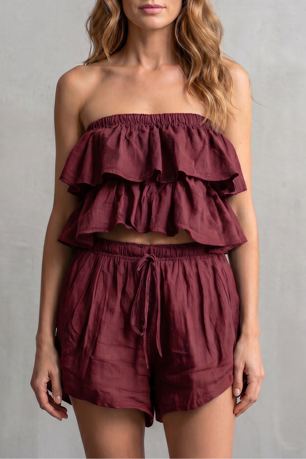 Marivelle – Ruffled seaside charm – Shorts set