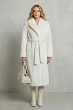 Lapel Oversized Faux Fur Long Coat