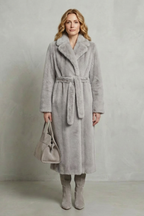 Lapel Oversized Faux Fur Long Coat