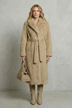 Lapel Oversized Faux Fur Long Coat