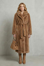 Lapel Oversized Faux Fur Long Coat