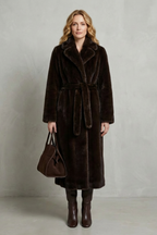 Lapel Oversized Faux Fur Long Coat