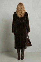 Lapel Oversized Faux Fur Long Coat