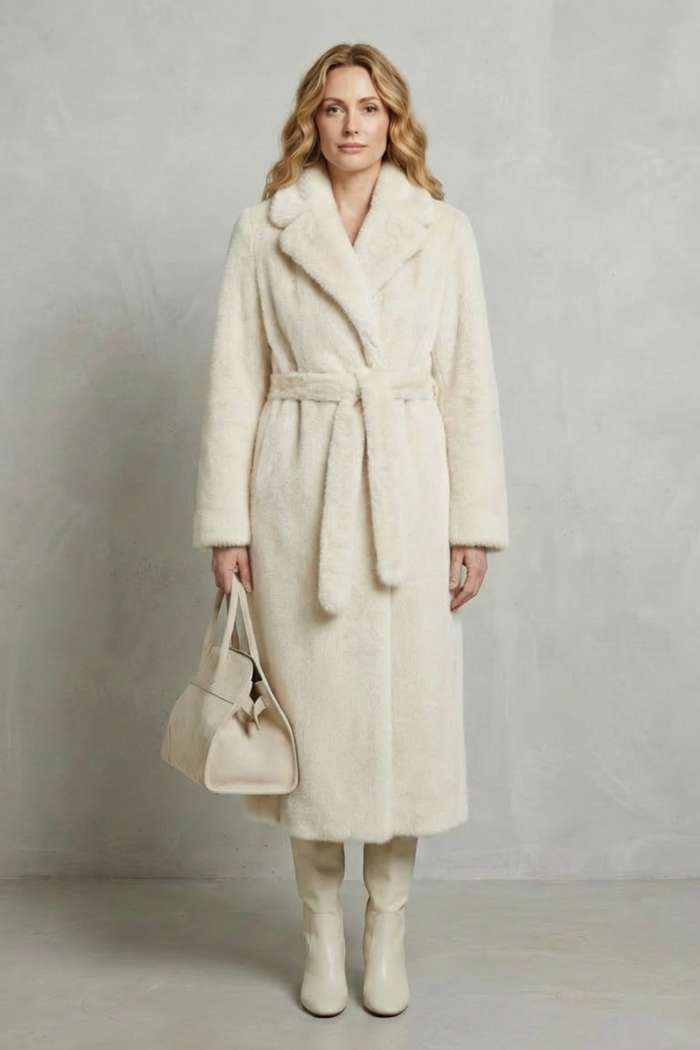 Lapel Oversized Faux Fur Long Coat