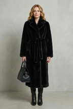 Lapel Oversized Faux Fur Long Coat