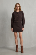 Knit Cropped Two-Piece Skirt Set