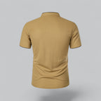 Mens Collarless Polo Shirt Short Sleeve