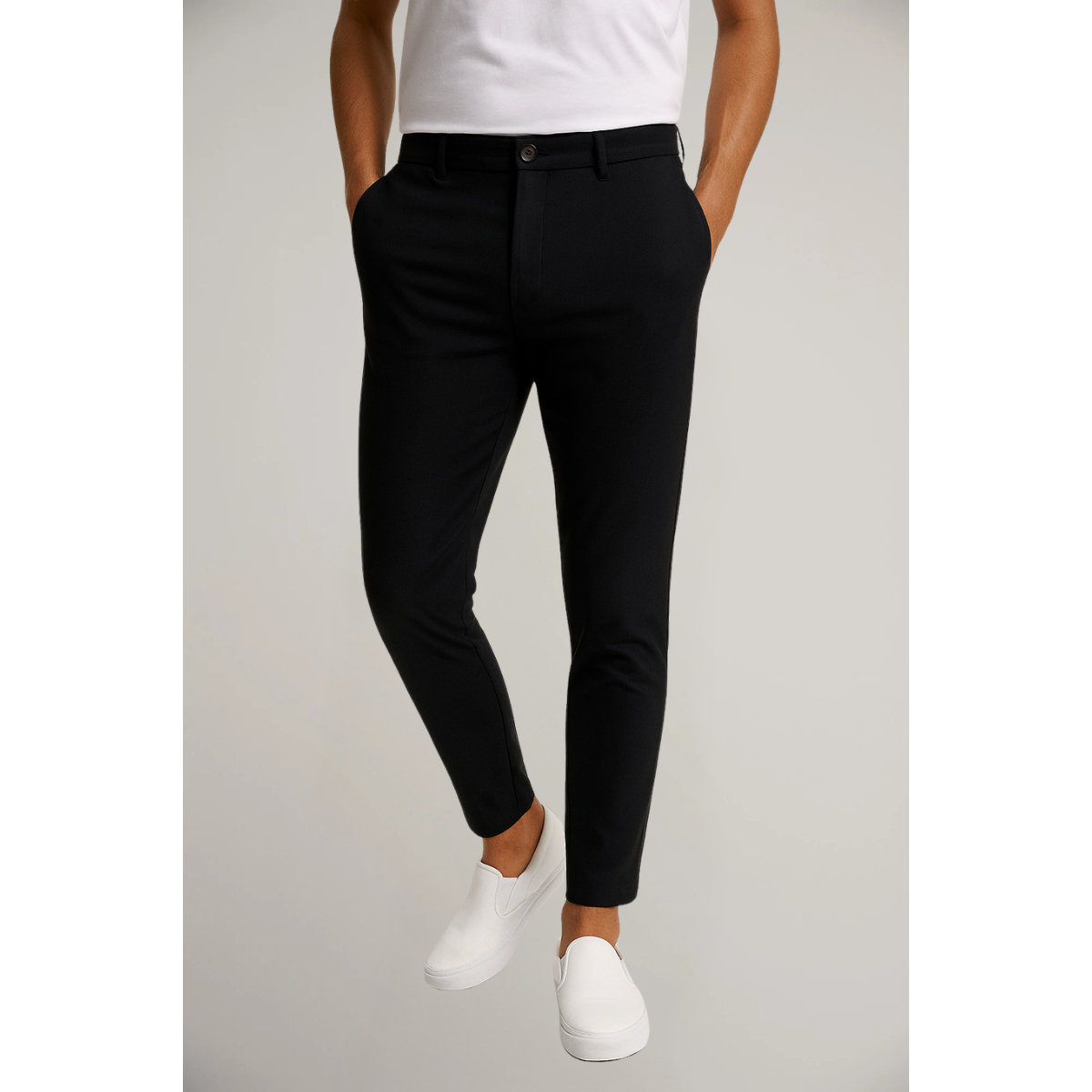 Slim Leg Trousers Tailored Fit Stretch