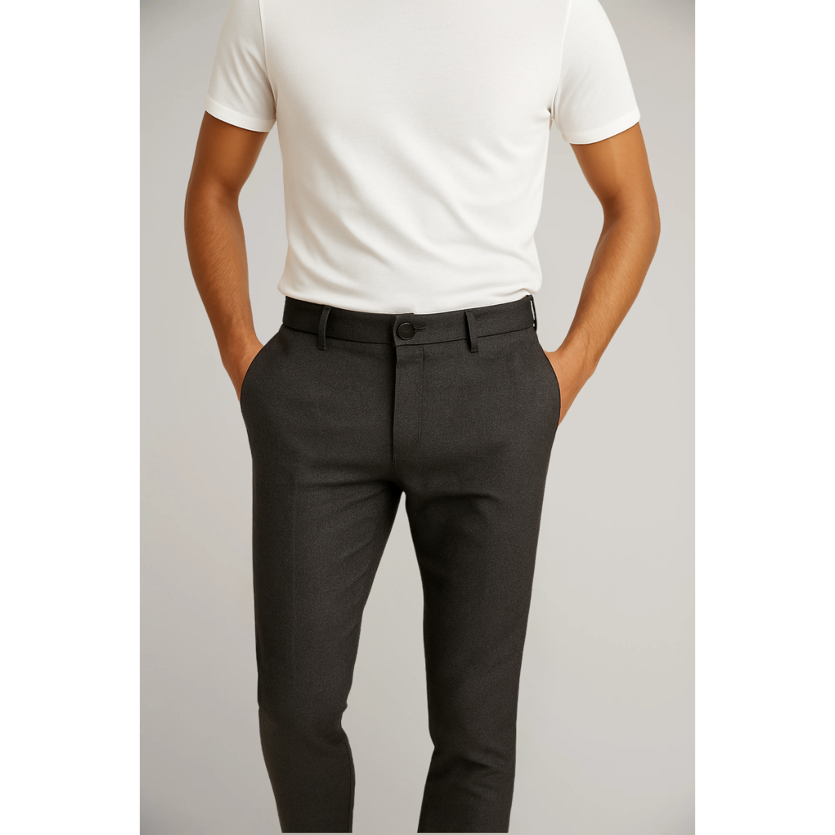 Slim Leg Trousers Tailored Fit Stretch