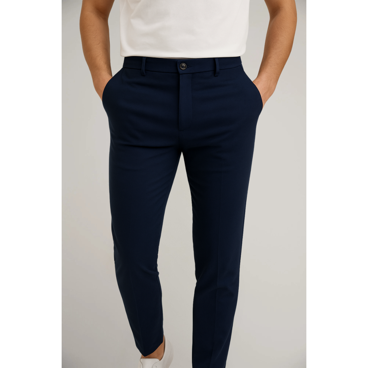 Slim Leg Trousers Tailored Fit Stretch