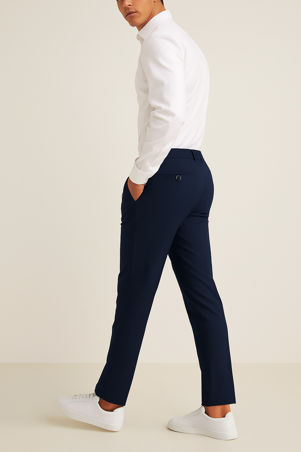 Slim Leg Trousers Tailored Fit Stretch