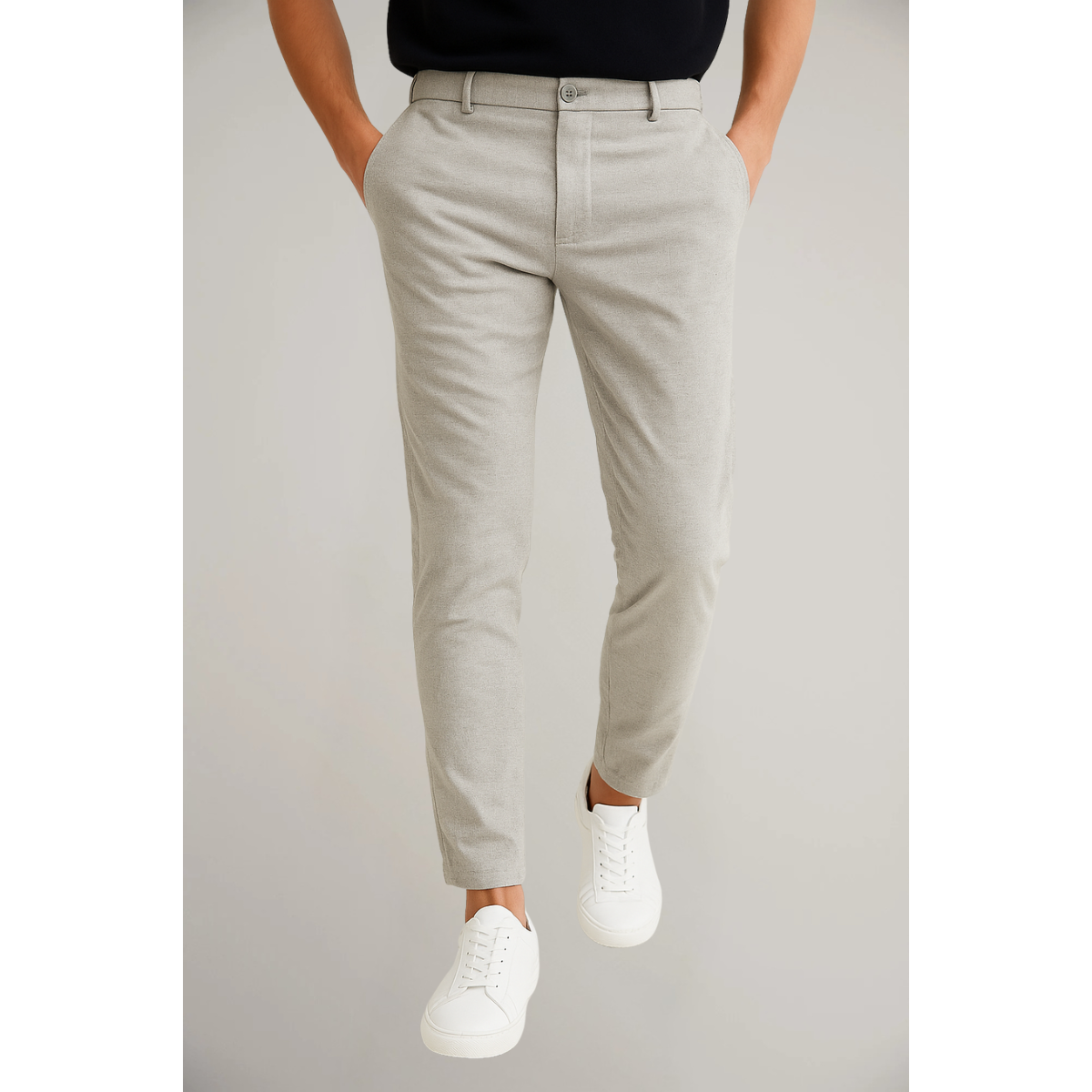 Slim Leg Trousers Tailored Fit Stretch