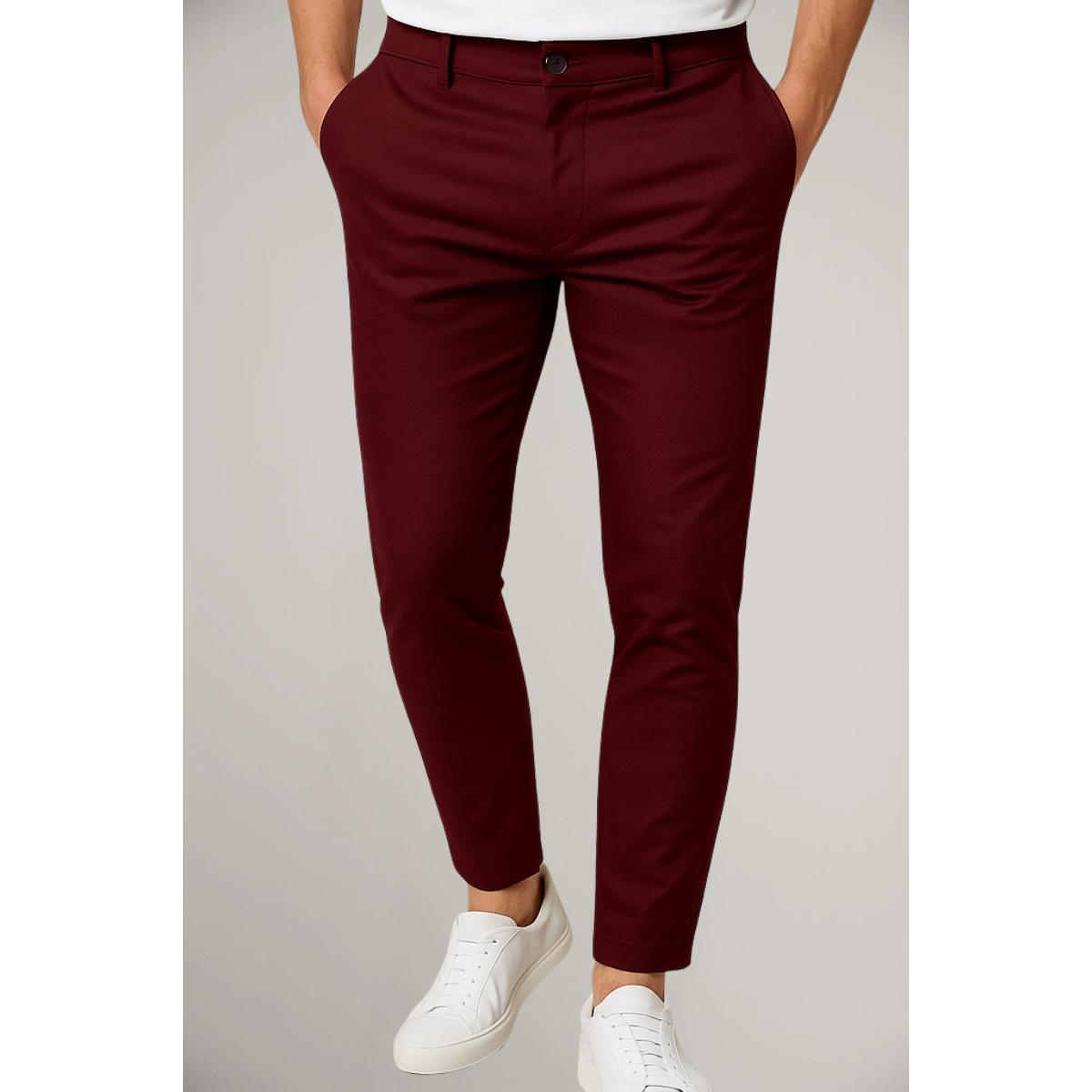 Slim Leg Trousers Tailored Fit Stretch