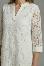 Embroidered Midi Dress Lace Relaxed Fit