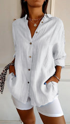 Button-Down Summer Shirt Lightweight Casual
