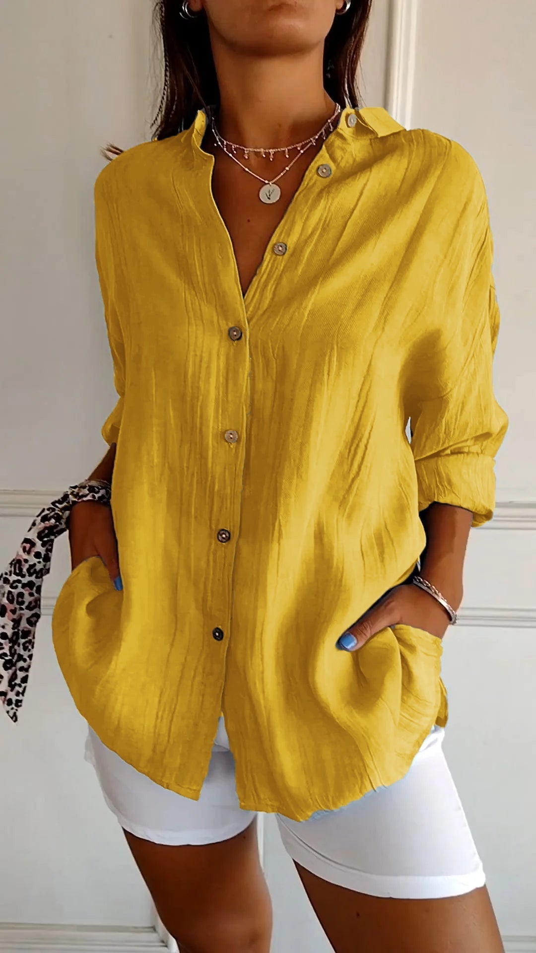 Button-Down Summer Shirt Lightweight Casual