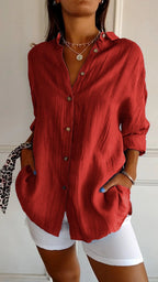 Button-Down Summer Shirt Lightweight Casual