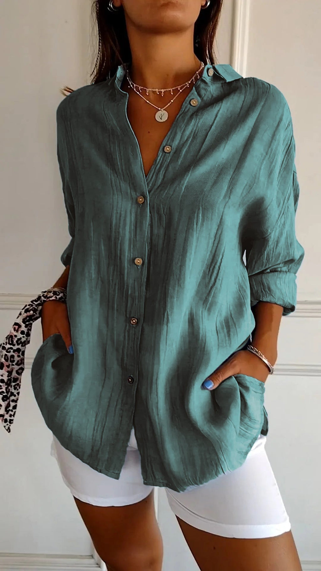 Button-Down Summer Shirt Lightweight Casual