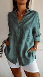 Button-Down Summer Shirt Lightweight Casual