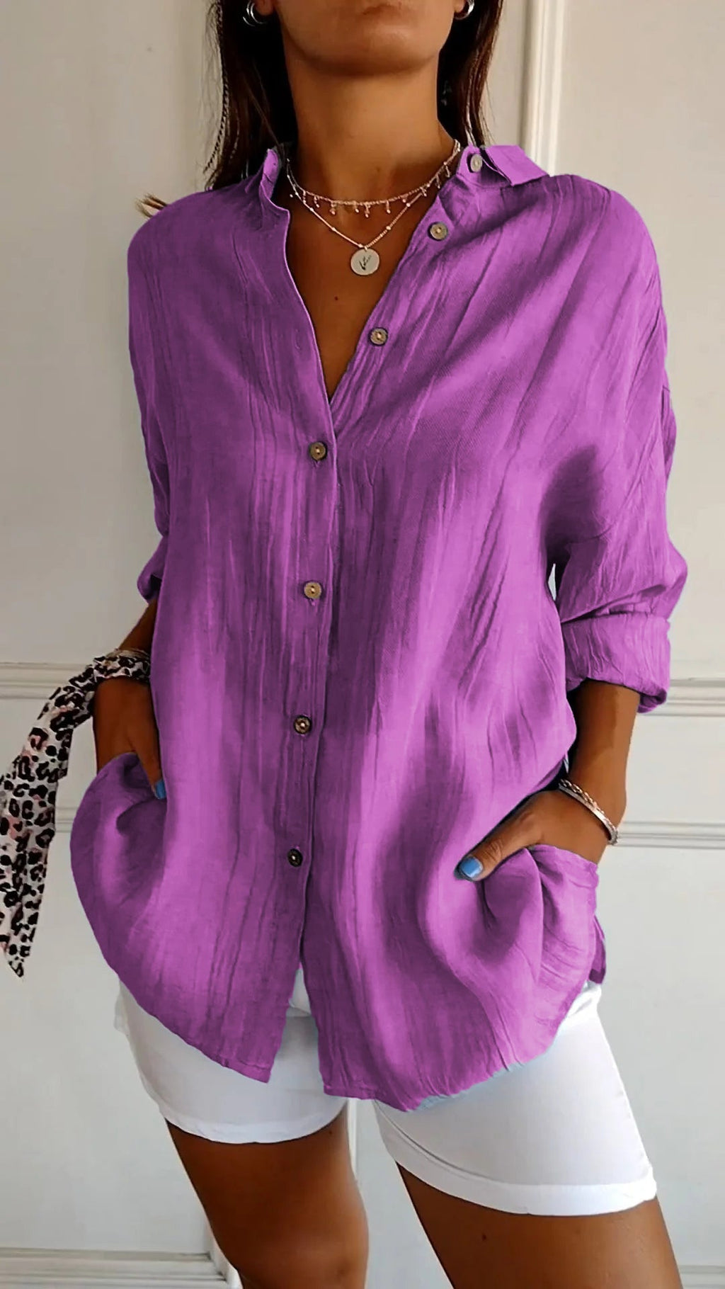 Button-Down Summer Shirt Lightweight Casual