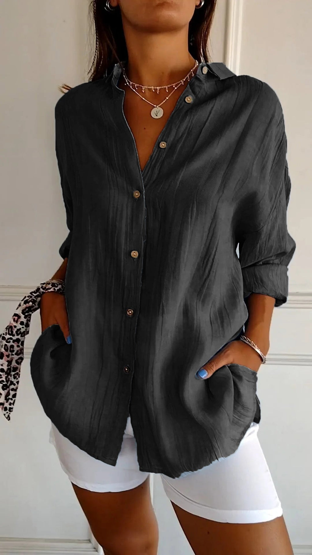 Button-Down Summer Shirt Lightweight Casual