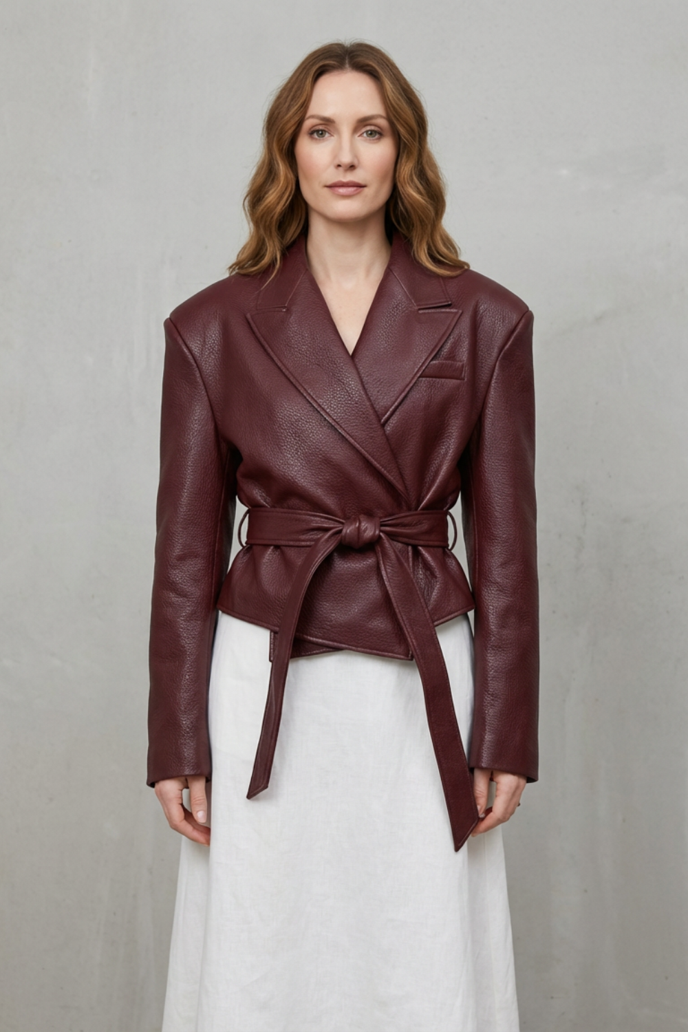 Oversized Faux Leather Sculpted Modern Jacket
