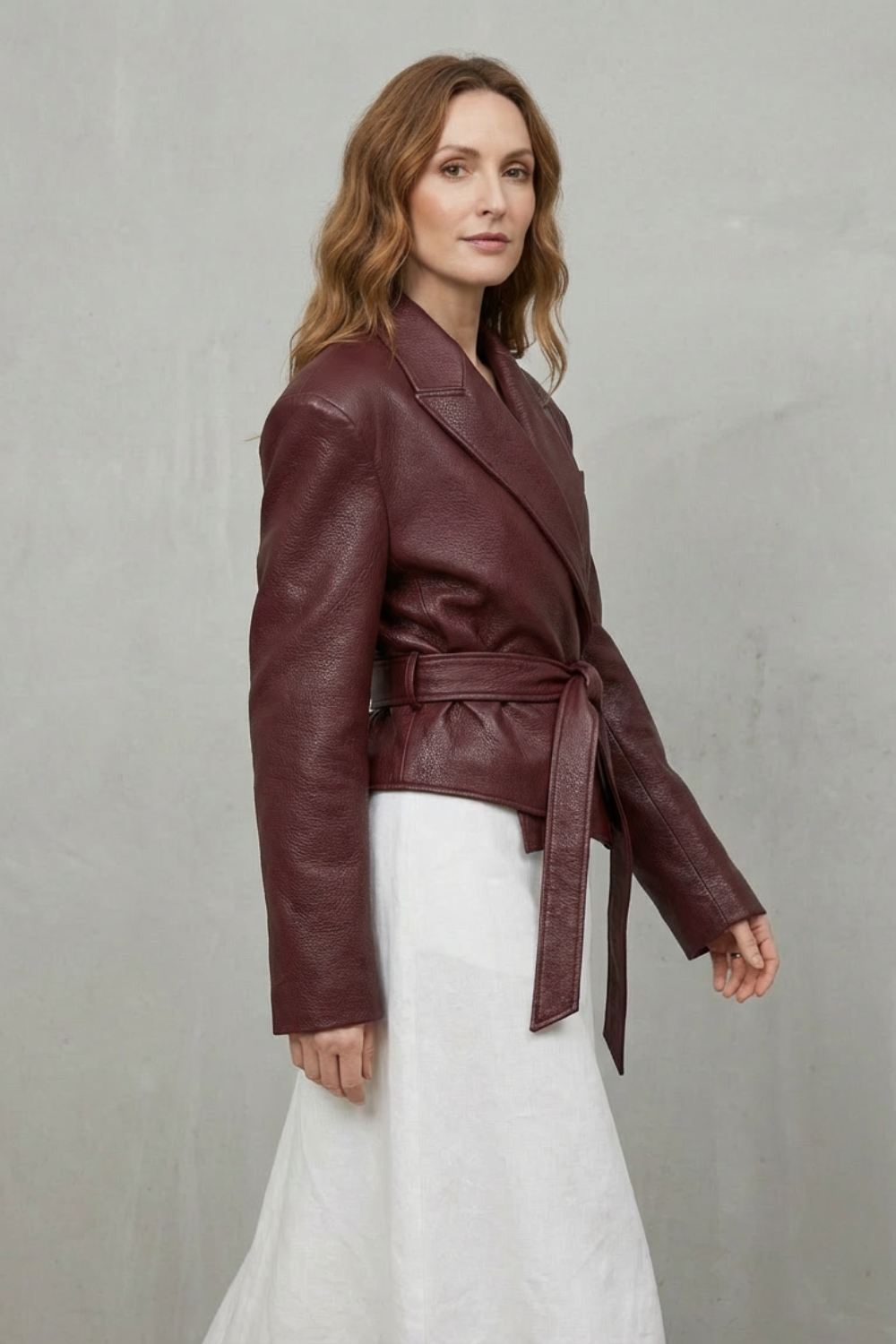 Oversized Faux Leather Sculpted Modern Jacket