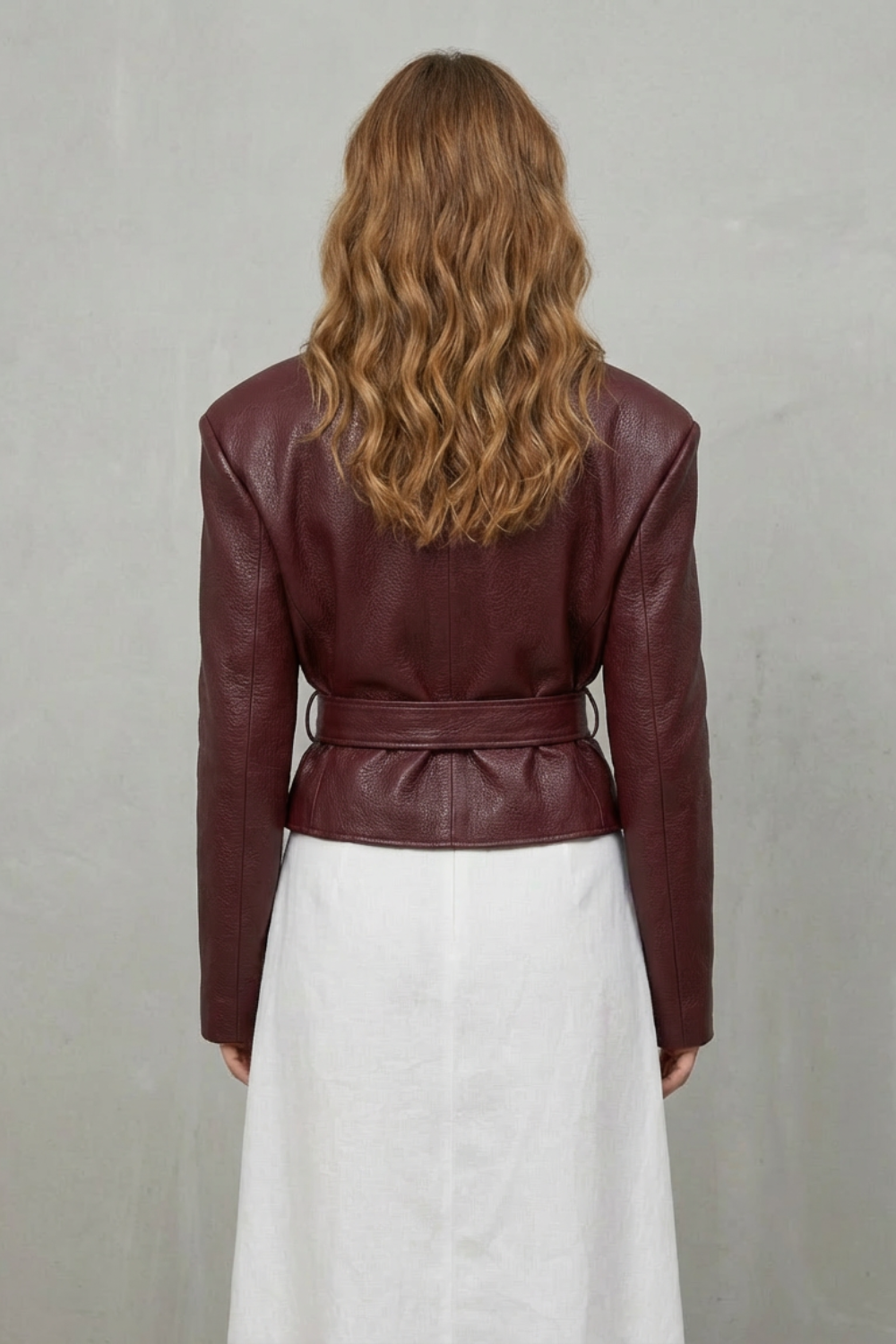 Oversized Faux Leather Sculpted Modern Jacket