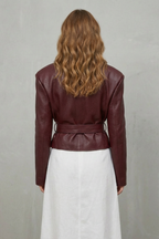 Oversized Faux Leather Sculpted Modern Jacket