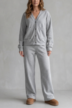 V Neck Wide-Leg Lounge Set