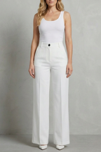 High-Waist Straight-Leg Trousers