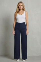 High-Waist Straight-Leg Trousers