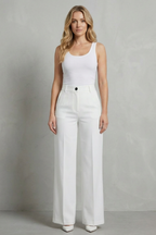 High-Waist Straight-Leg Trousers