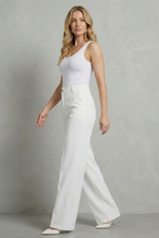 High-Waist Straight-Leg Trousers