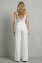 High-Waist Straight-Leg Trousers