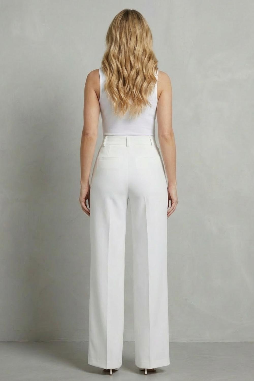 High-Waist Straight-Leg Trousers