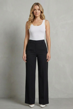 High-Waist Straight-Leg Trousers