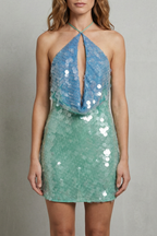 Halter Sequin Mini Dress